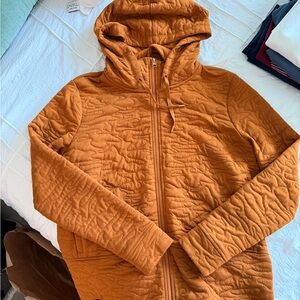 Quilted Orange Hooded Jacket